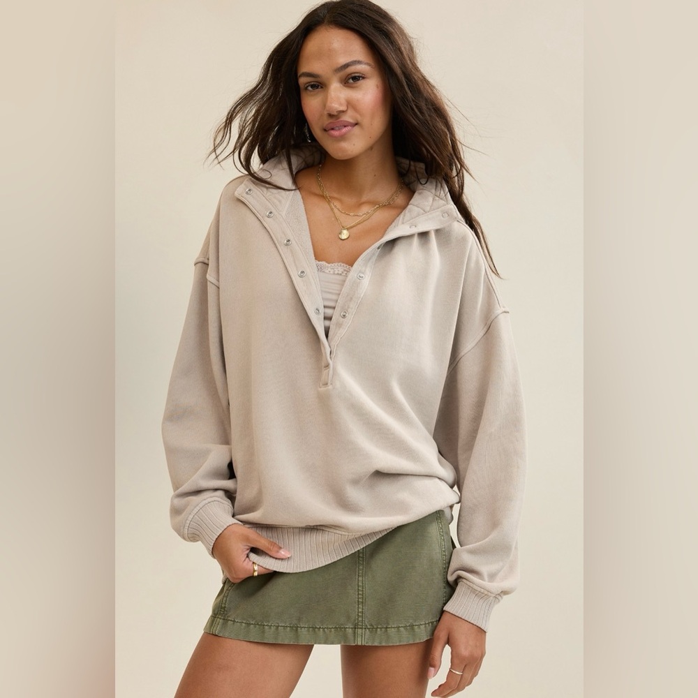 Aerie Snap Pullover Sweater